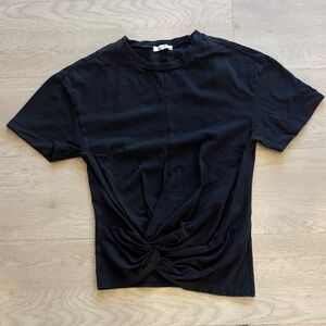 rag & bone Black Short Sleeve Twist Front Tee